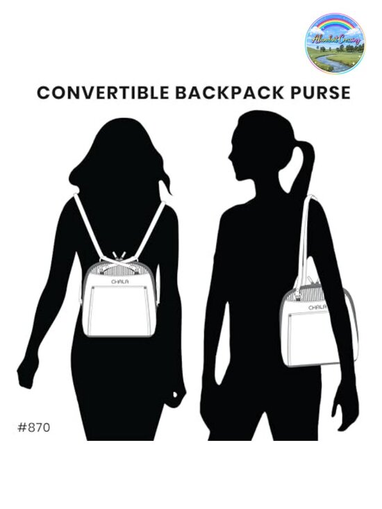 Convertible Backpack Purse with Adjustable Strap - Faux Leather Canvas main image 5